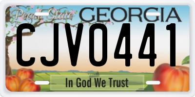 GA license plate CJV0441