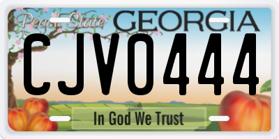 GA license plate CJV0444