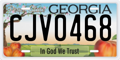 GA license plate CJV0468