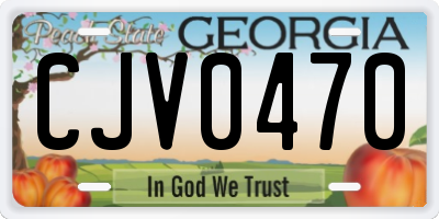 GA license plate CJV0470