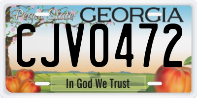 GA license plate CJV0472