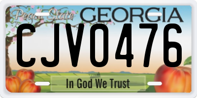 GA license plate CJV0476