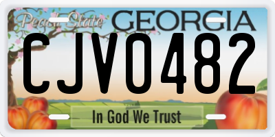GA license plate CJV0482