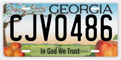 GA license plate CJV0486
