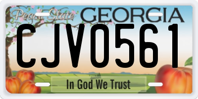 GA license plate CJV0561