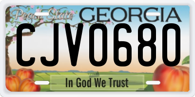 GA license plate CJV0680