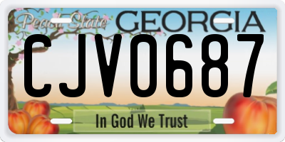 GA license plate CJV0687