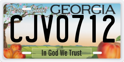 GA license plate CJV0712