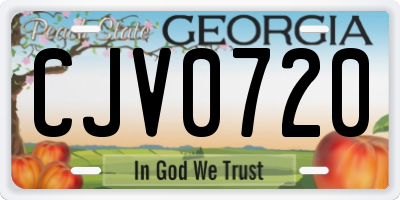 GA license plate CJV0720