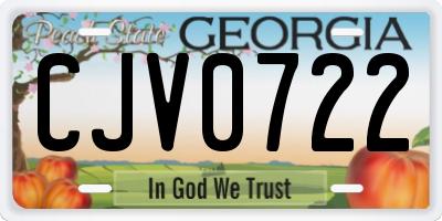 GA license plate CJV0722