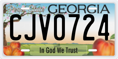 GA license plate CJV0724