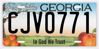 GA license plate CJV0771