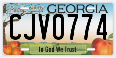 GA license plate CJV0774