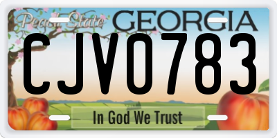 GA license plate CJV0783