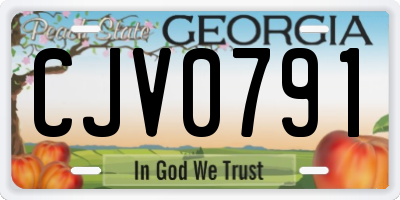 GA license plate CJV0791