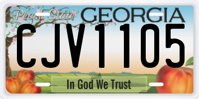 GA license plate CJV1105
