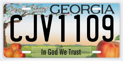 GA license plate CJV1109