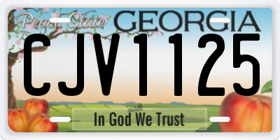 GA license plate CJV1125