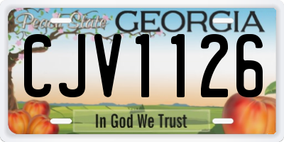 GA license plate CJV1126
