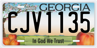 GA license plate CJV1135