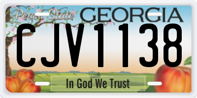 GA license plate CJV1138