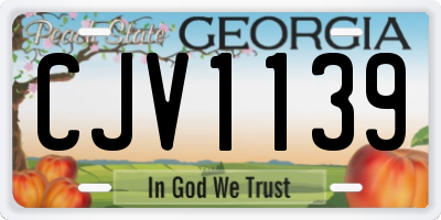 GA license plate CJV1139