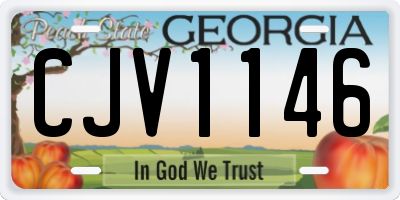 GA license plate CJV1146