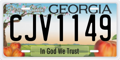 GA license plate CJV1149