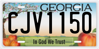 GA license plate CJV1150