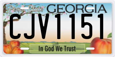 GA license plate CJV1151