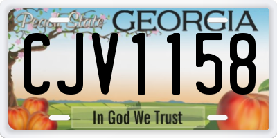 GA license plate CJV1158
