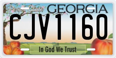 GA license plate CJV1160