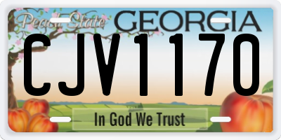 GA license plate CJV1170