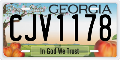 GA license plate CJV1178
