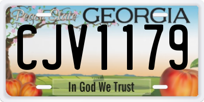 GA license plate CJV1179