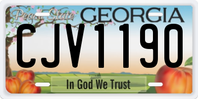 GA license plate CJV1190