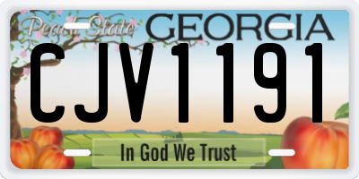 GA license plate CJV1191