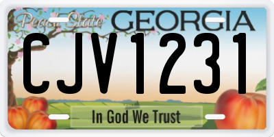 GA license plate CJV1231
