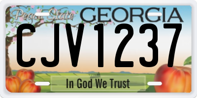 GA license plate CJV1237