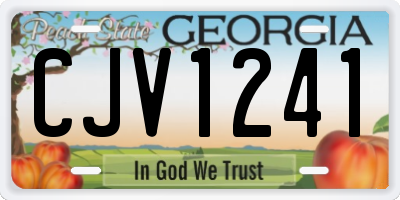 GA license plate CJV1241