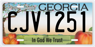 GA license plate CJV1251