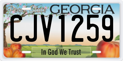 GA license plate CJV1259