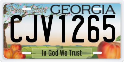 GA license plate CJV1265