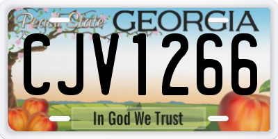 GA license plate CJV1266