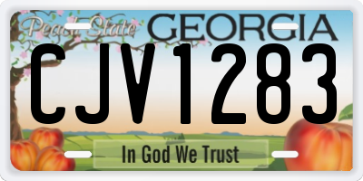 GA license plate CJV1283