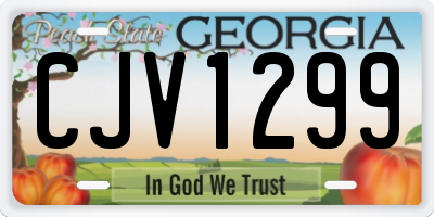 GA license plate CJV1299