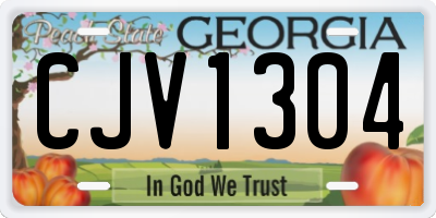 GA license plate CJV1304