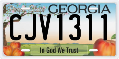 GA license plate CJV1311
