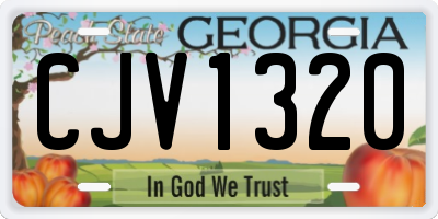 GA license plate CJV1320
