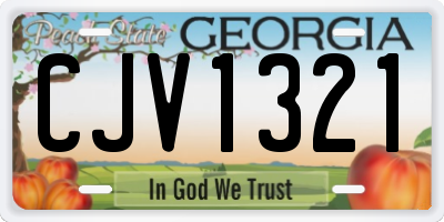 GA license plate CJV1321